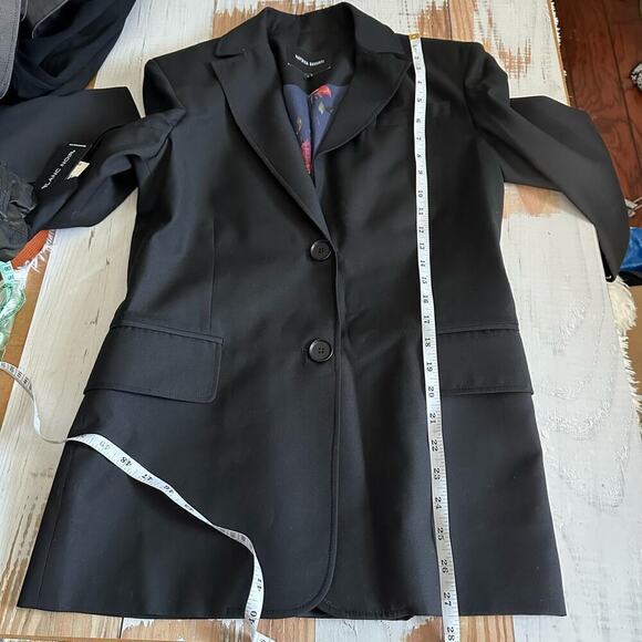 Nafsika Skourti Beaded Rose Tassel 2 Button Black Blazer UK 8 US 4 - Picture 9 of 10